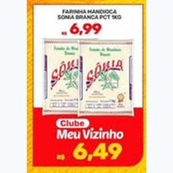 Recorte do encarte de Farinha de Mandioca Branca Sônia 1 kg