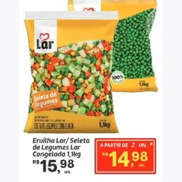 Recorte do encarte de Seleta de Legumes Lar 1,1 kg