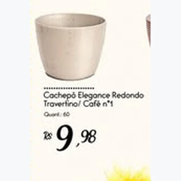 Cachepô Elegance Redondo Travertino/café N°1