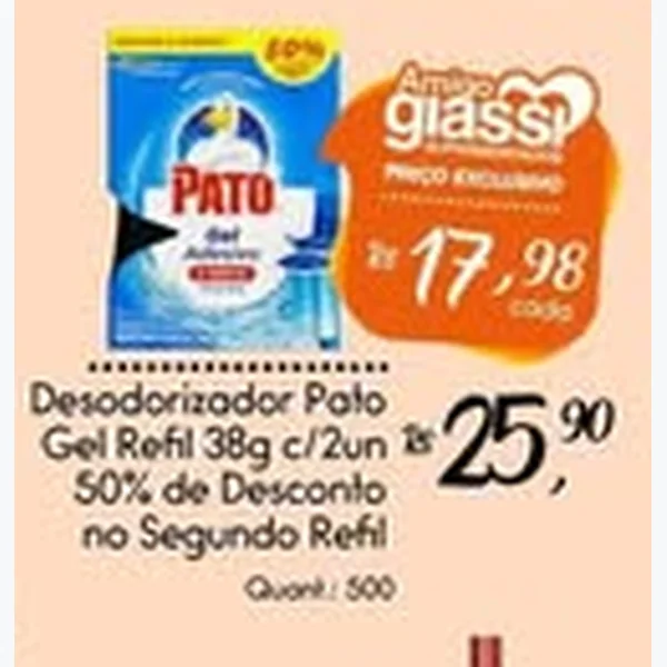 Recorte do encarte de Desodorizador Gel Refil Pato 2 un × 38 g