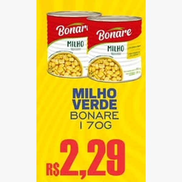 Recorte do encarte de Milho Verde Bonare 170 g