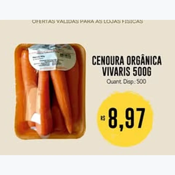 Recorte do encarte de Cenoura Orgânica Vivaris 500 g