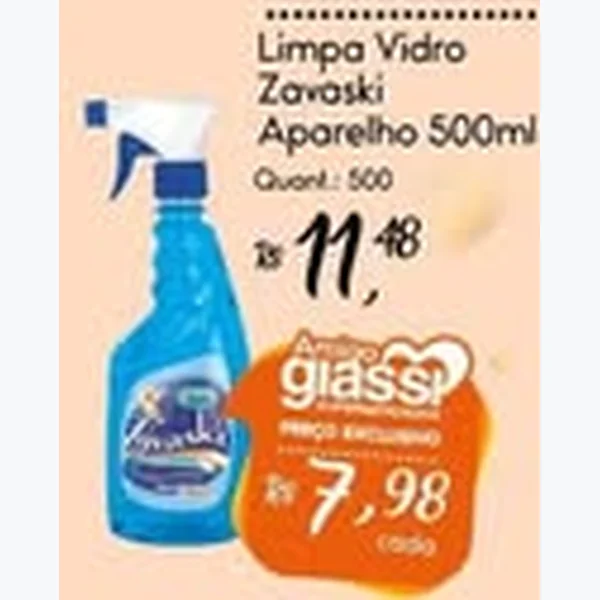 Recorte do encarte de Limpa Vidro Zavaski 500 ml