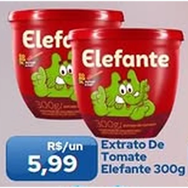 Recorte do encarte de Extrato de Tomate Elefante 300 g