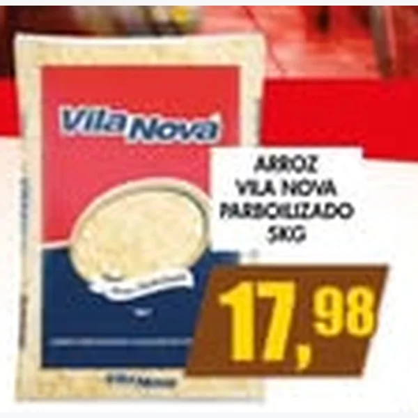 Recorte do encarte de Arroz Parboilizado Vila Nova 5 kg