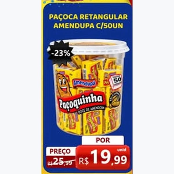 Paçoca Retangular Amendupa 50 un