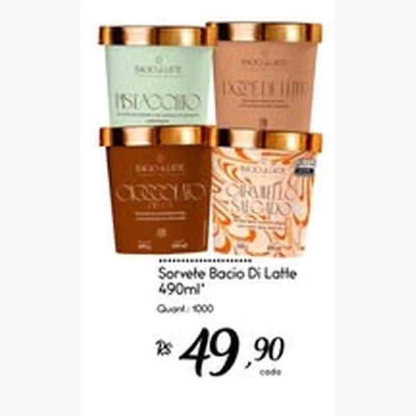 Sorvete Bacio Di Latte 490 ml