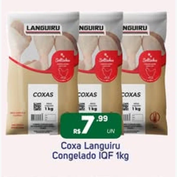 Recorte do encarte de Coxa Congelada Iqf Languiru 1 kg