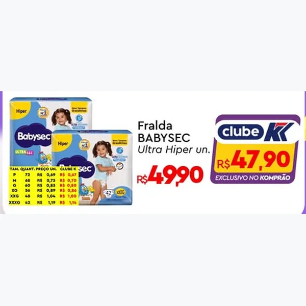 Fralda Ultra Babysec
