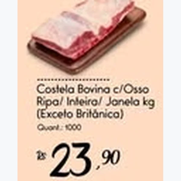 Recorte do encarte de Costela Bovina C/osso Ripa/inteira/janela Giassi