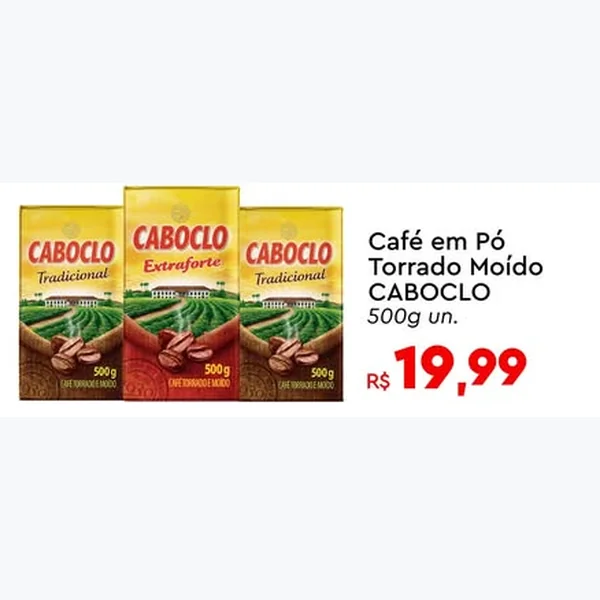 Recorte do encarte de Café em Pó Torrado Moído Caboclo 500 g