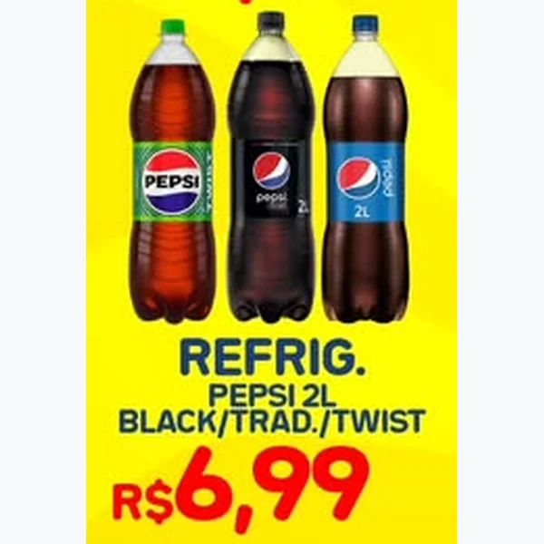 Recorte do encarte de Refrigerante Pepsi Black/trad./twist 2 L