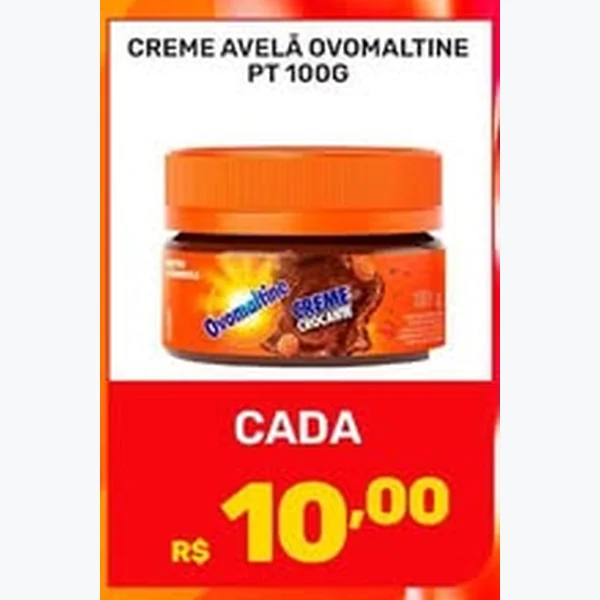 Recorte do encarte de Creme Avelã Ovomaltine 100 g