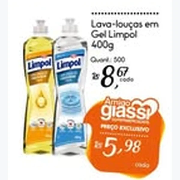 Recorte do encarte de Lava-louças em Gel Limpol 400 g