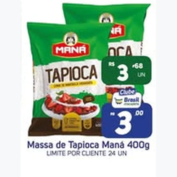 Recorte do encarte de Massa de Tapioca Maná 400 g