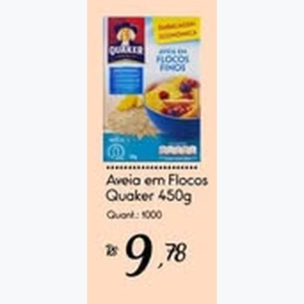 Recorte do encarte de Aveia em Flocos Quaker 450 g