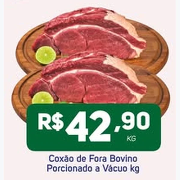 Recorte do encarte de Coxão de Fora Bovino Porcionado a Vácuo