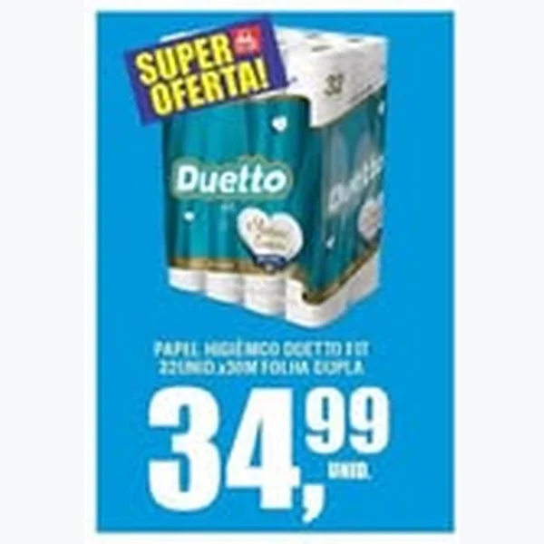 Recorte do encarte de Papel Higiênico Folha Dupla Duetto 32 un × 30 un