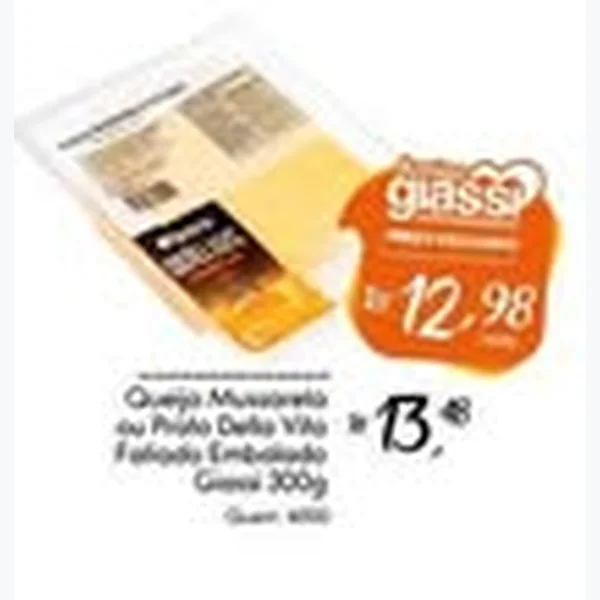 Recorte do encarte de Queijo Mussarela Ou Prato Della Vita 300 g