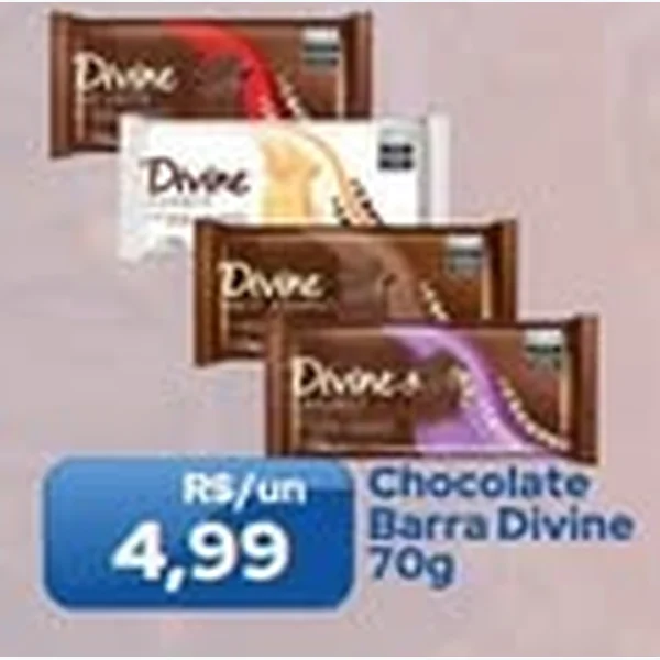 Recorte do encarte de Barra de Chocolate Divine 70 g