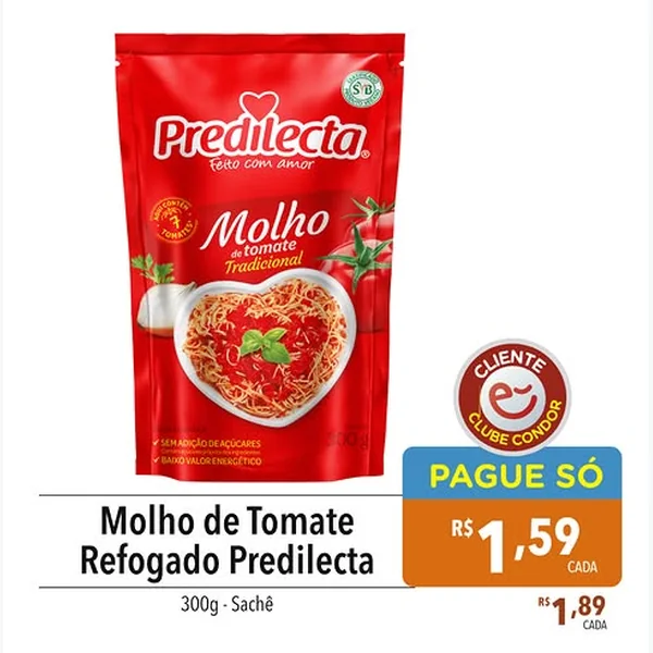 Molho de Tomate Tradicional Predilecta 300 g