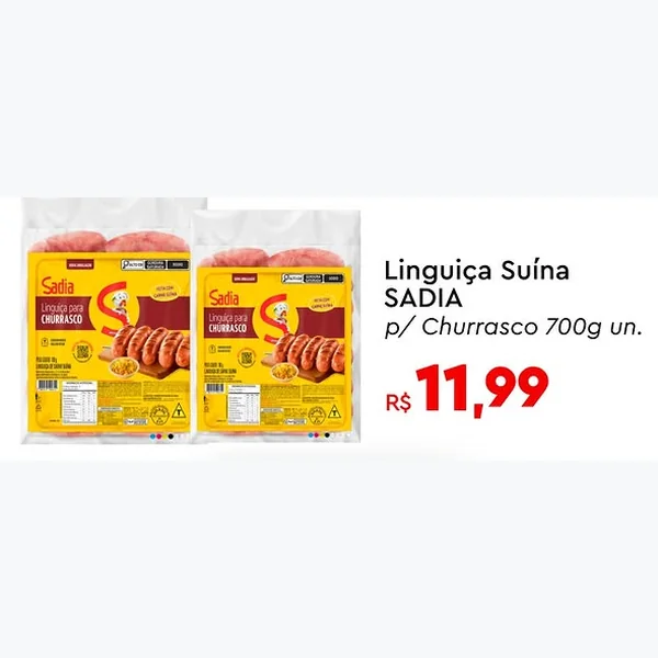 Linguiça Suína para Churrasco Sadia 700 g