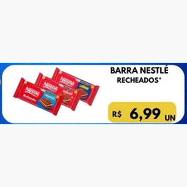 Recorte do encarte de Barra Recheados Nestlé