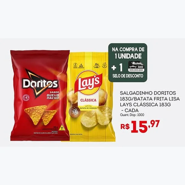 Recorte do encarte de Salgadinho Queijo Nacho Doritos 183 g