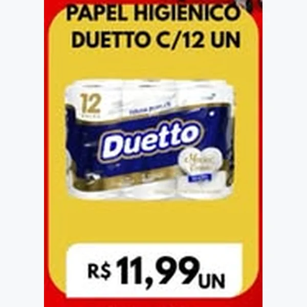 Recorte do encarte de Papel Higiênico Duetto 12 un