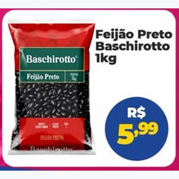 Recorte do encarte de Feijão Preto Baschirotto 1 kg