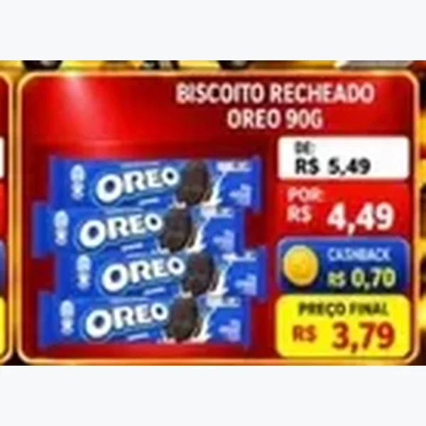 Recorte do encarte de Biscoito Recheado Oreo 90 g