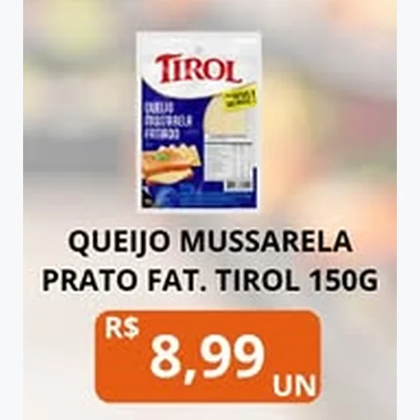 Queijo Mussarela Prato Fatiado Tirol 150 g