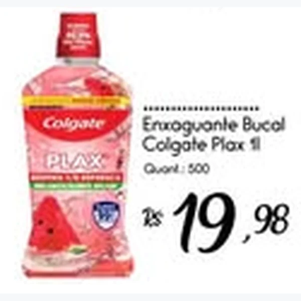 Recorte do encarte de Enxaguante Bucal Colgate Plax 1 L