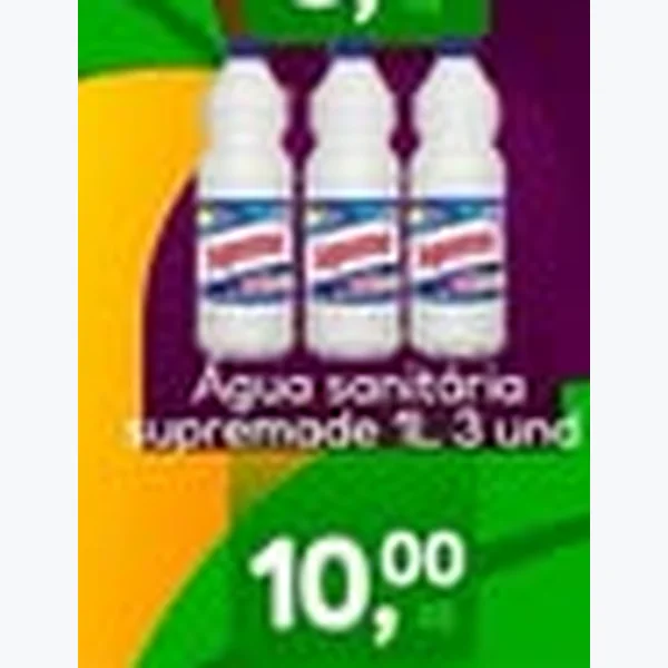 Recorte do encarte de Água Sanitária Supremade 1 L