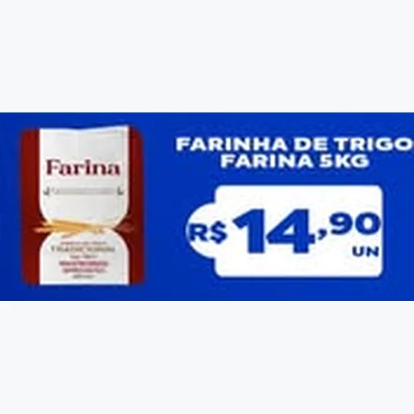 Recorte do encarte de Farinha de Trigo Farina 5 kg