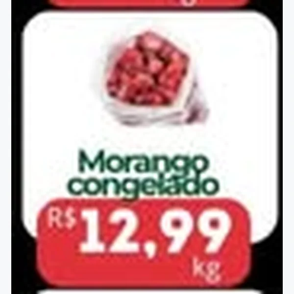 Recorte do encarte de Morango Congelado