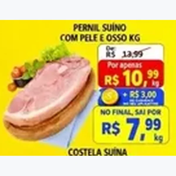 Recorte do encarte de Pernil Suíno com Pele e Osso Suína