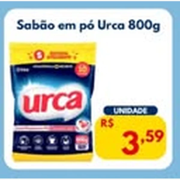 Recorte do encarte de Sabão em Pó Urca 800 g