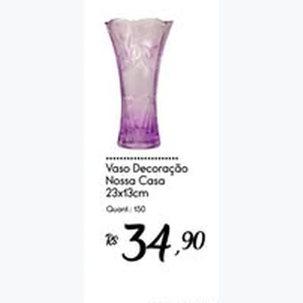 Recorte do encarte de Vaso Decoração Nossa Casa 23x13cm