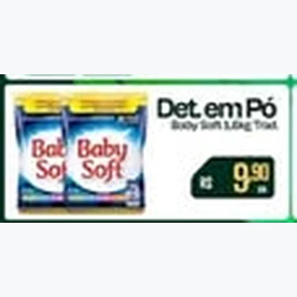 Recorte do encarte de Detergente em Pó Baby Soft 1,6 kg
