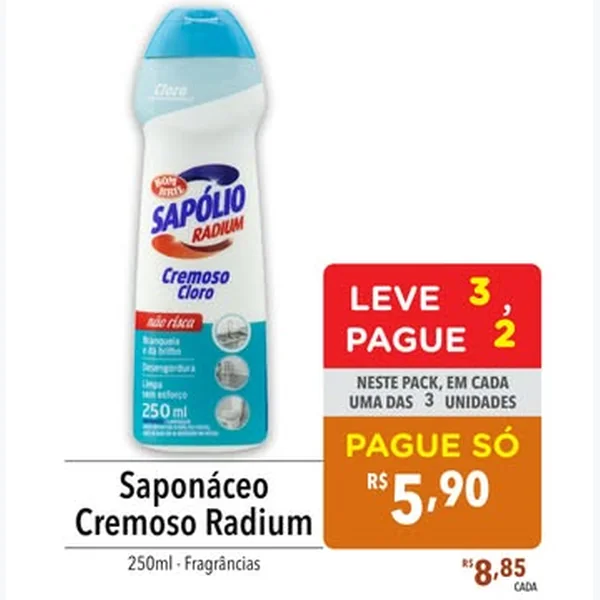 Saponáceo Cremoso Sapólio Radium 250 ml