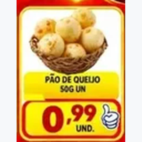Recorte do encarte de Pão de Queijo 50 g