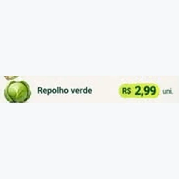 Recorte do encarte de Repolho Verde