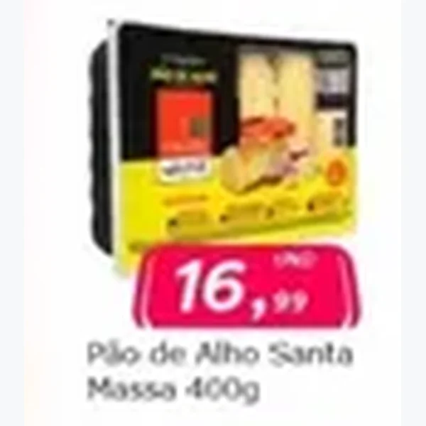 Recorte do encarte de Pão de Alho Santa Massa 400 g