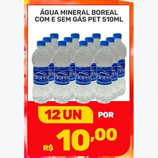 Recorte do encarte de Água Mineral com Gás Boreal 510 ml