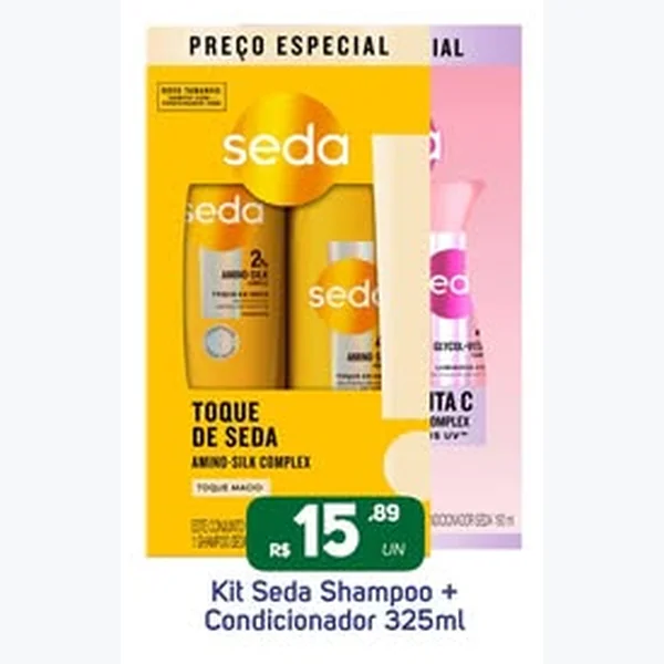 Kit Shampoo + Condicionador Seda 325 ml