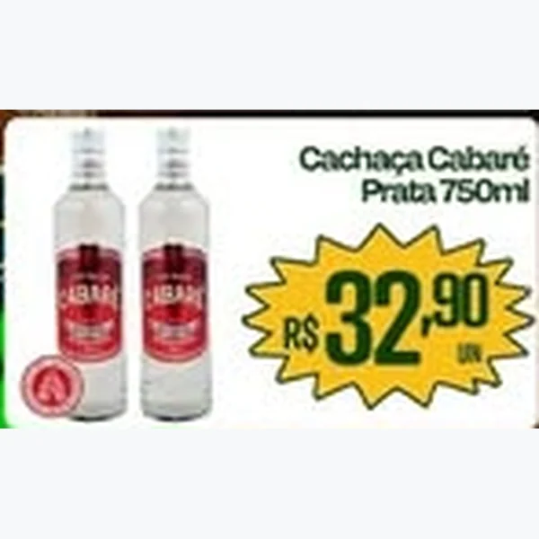 Recorte do encarte de Cachaça Prata Cabaré 750 ml