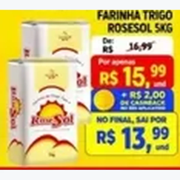 Recorte do encarte de Farinha de Trigo Roseflor 5 kg
