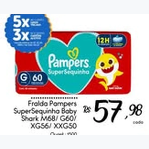 Fralda Supersequinha Baby Pampers 60 un