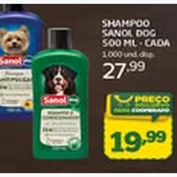 Recorte do encarte de Shampoo Sanol Dog 500 ml